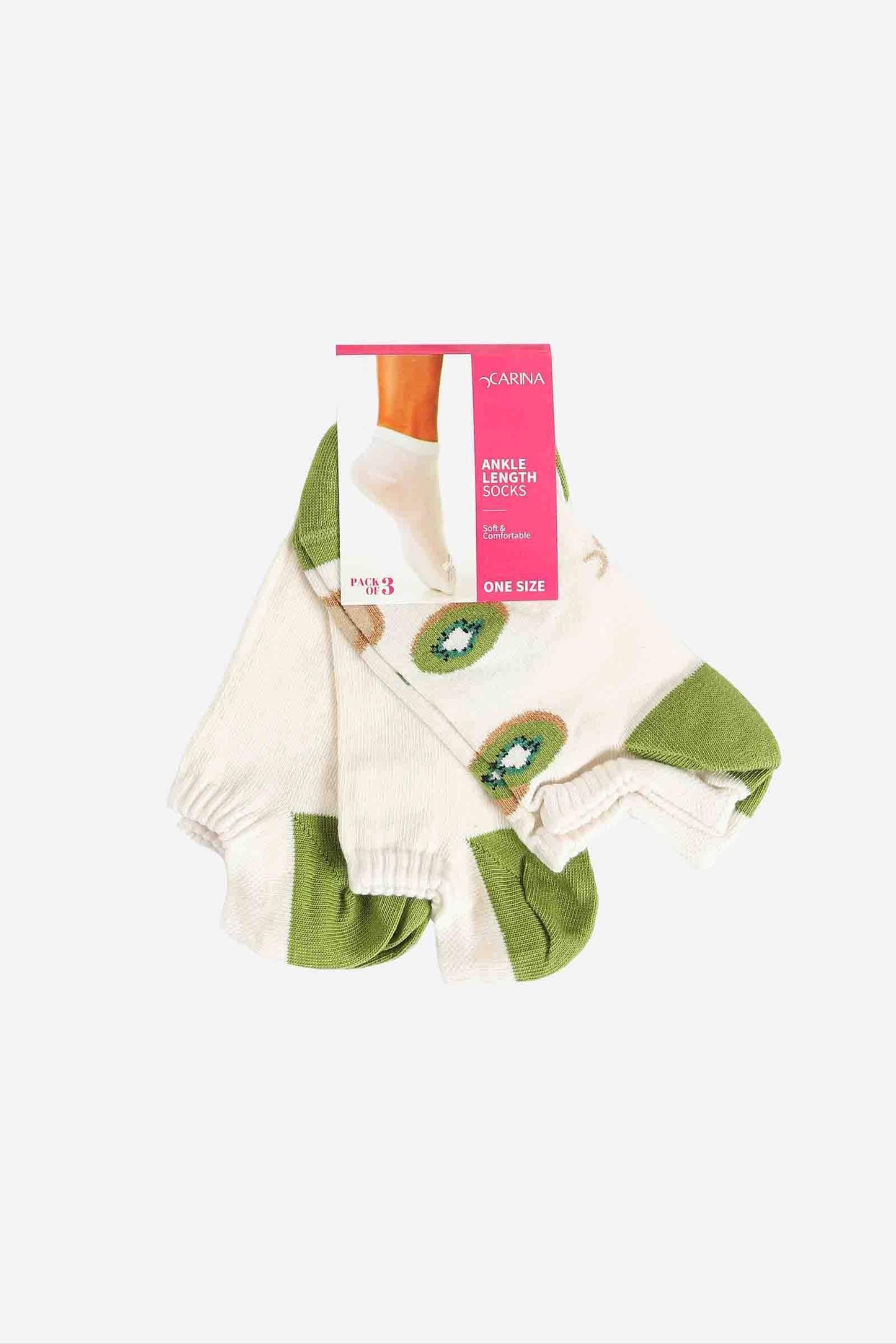 Fruits Ankle Socks - 3 Pairs - Carina - ÙƒØ§Ø±ÙŠÙ†Ø§