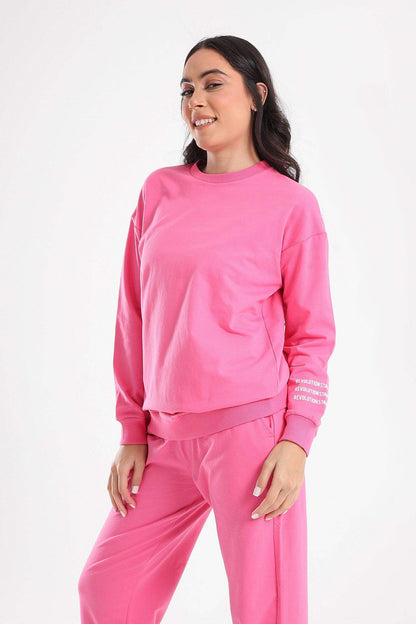 Fuchsia Cotton Lounge Sweatshirt - Carina - ÙƒØ§Ø±ÙŠÙ†Ø§