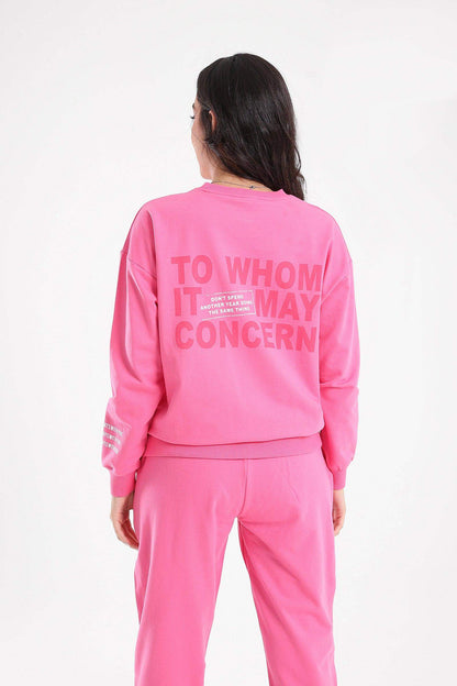 Fuchsia Cotton Lounge Sweatshirt - Carina - ÙƒØ§Ø±ÙŠÙ†Ø§