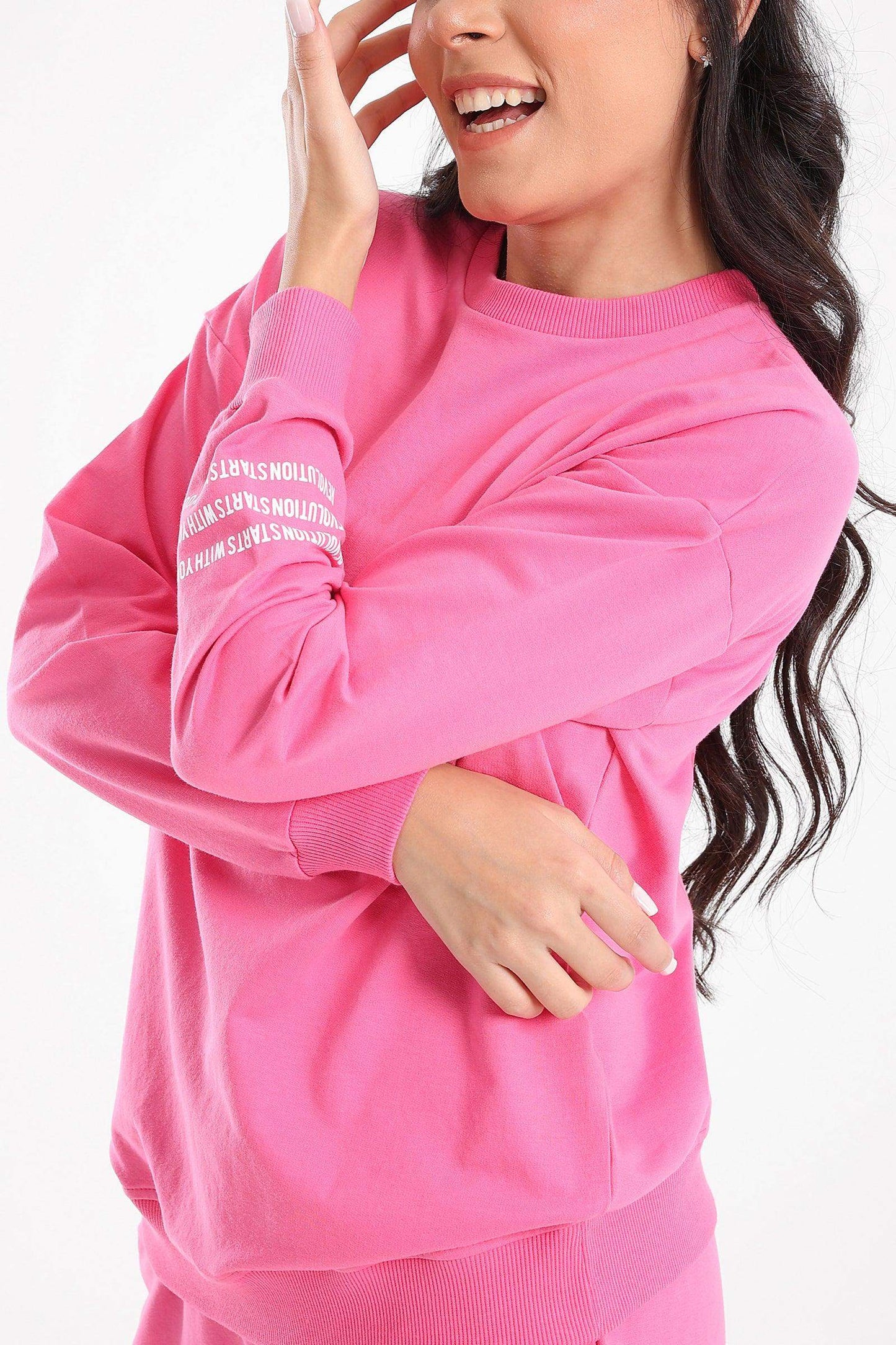 Fuchsia Cotton Lounge Sweatshirt - Carina - ÙƒØ§Ø±ÙŠÙ†Ø§