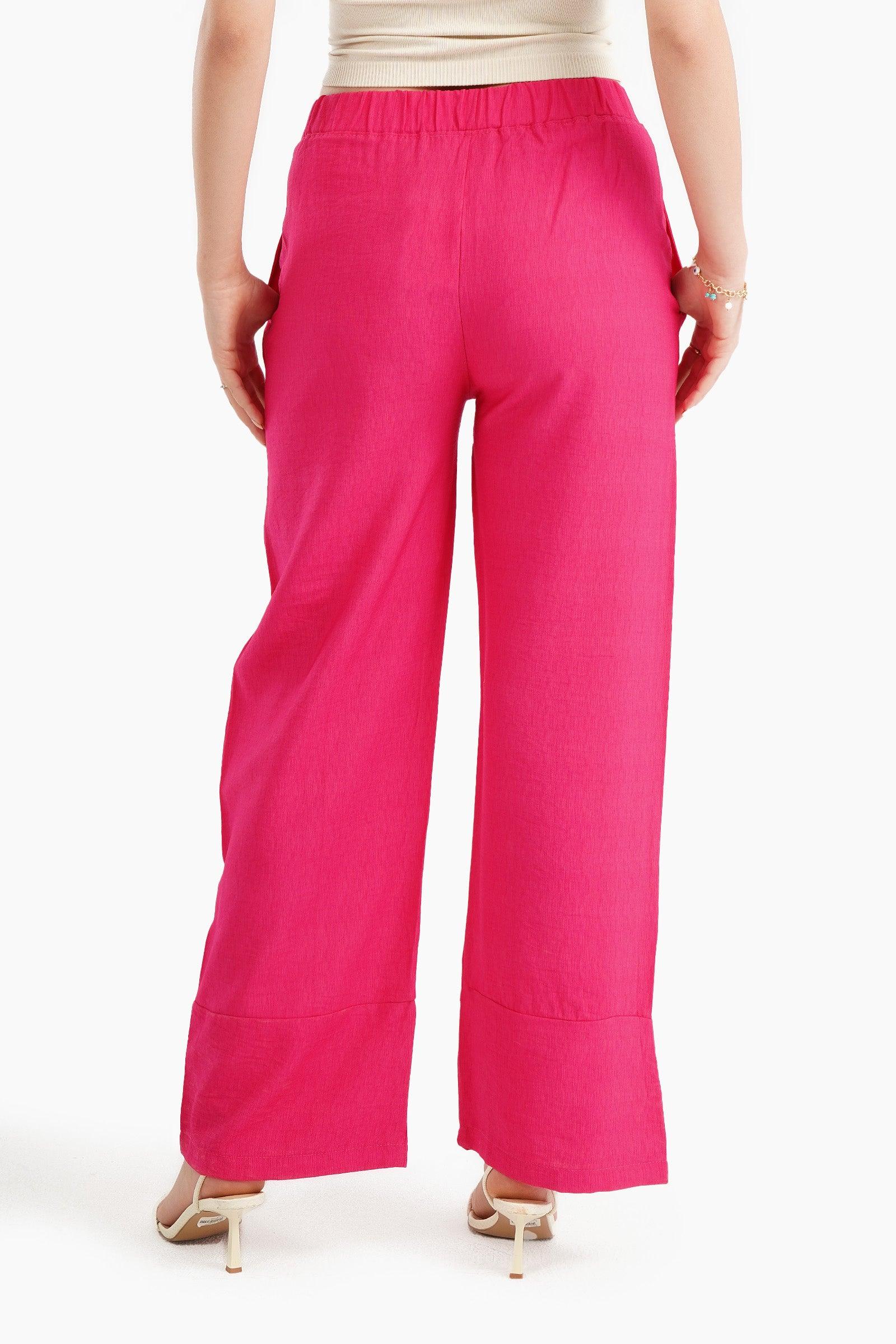 Fuchsia Linen Lounge Pants - Carina - ÙƒØ§Ø±ÙŠÙ†Ø§