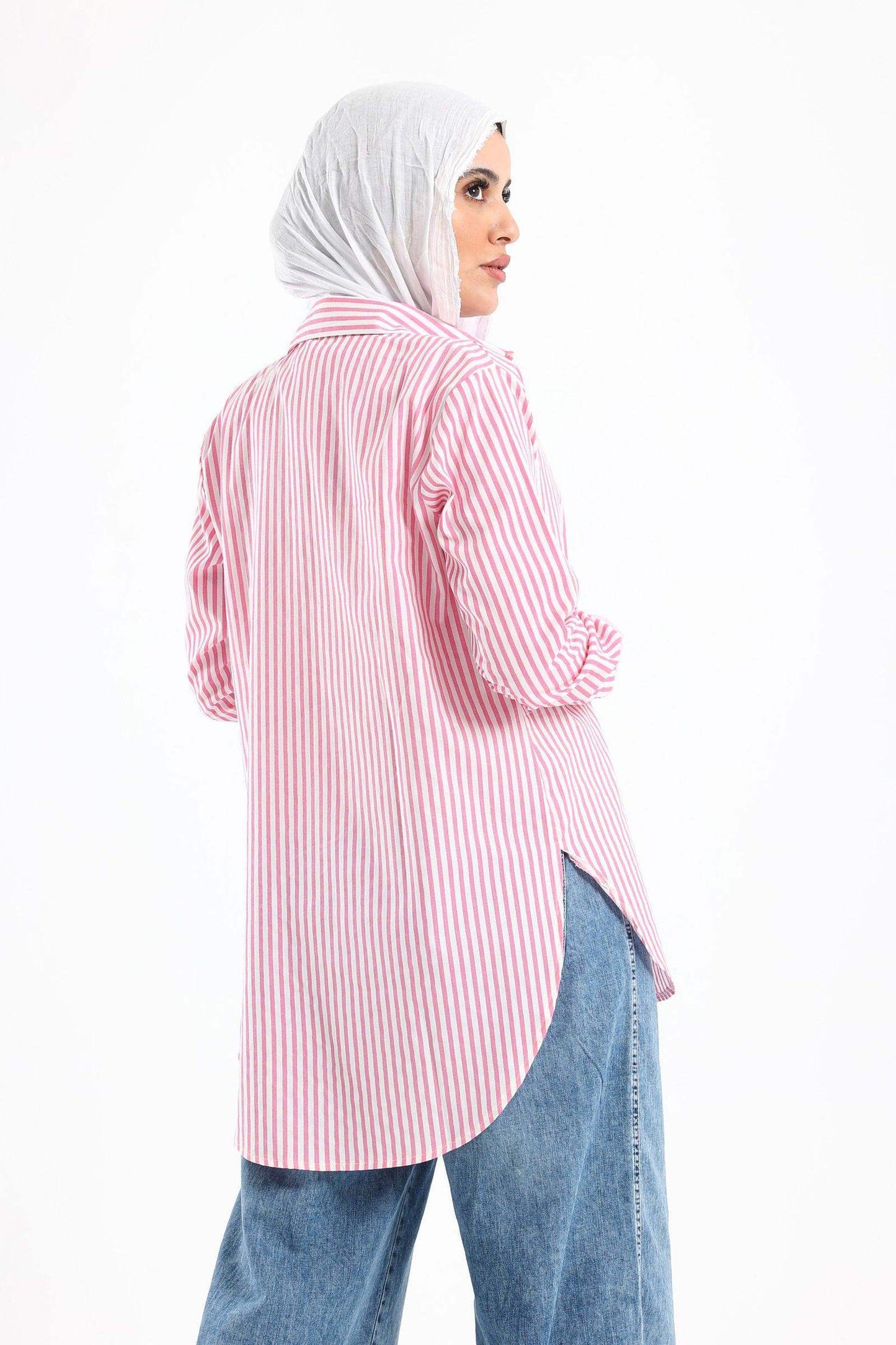 Full Placket Striped Shirt - Carina - ÙƒØ§Ø±ÙŠÙ†Ø§