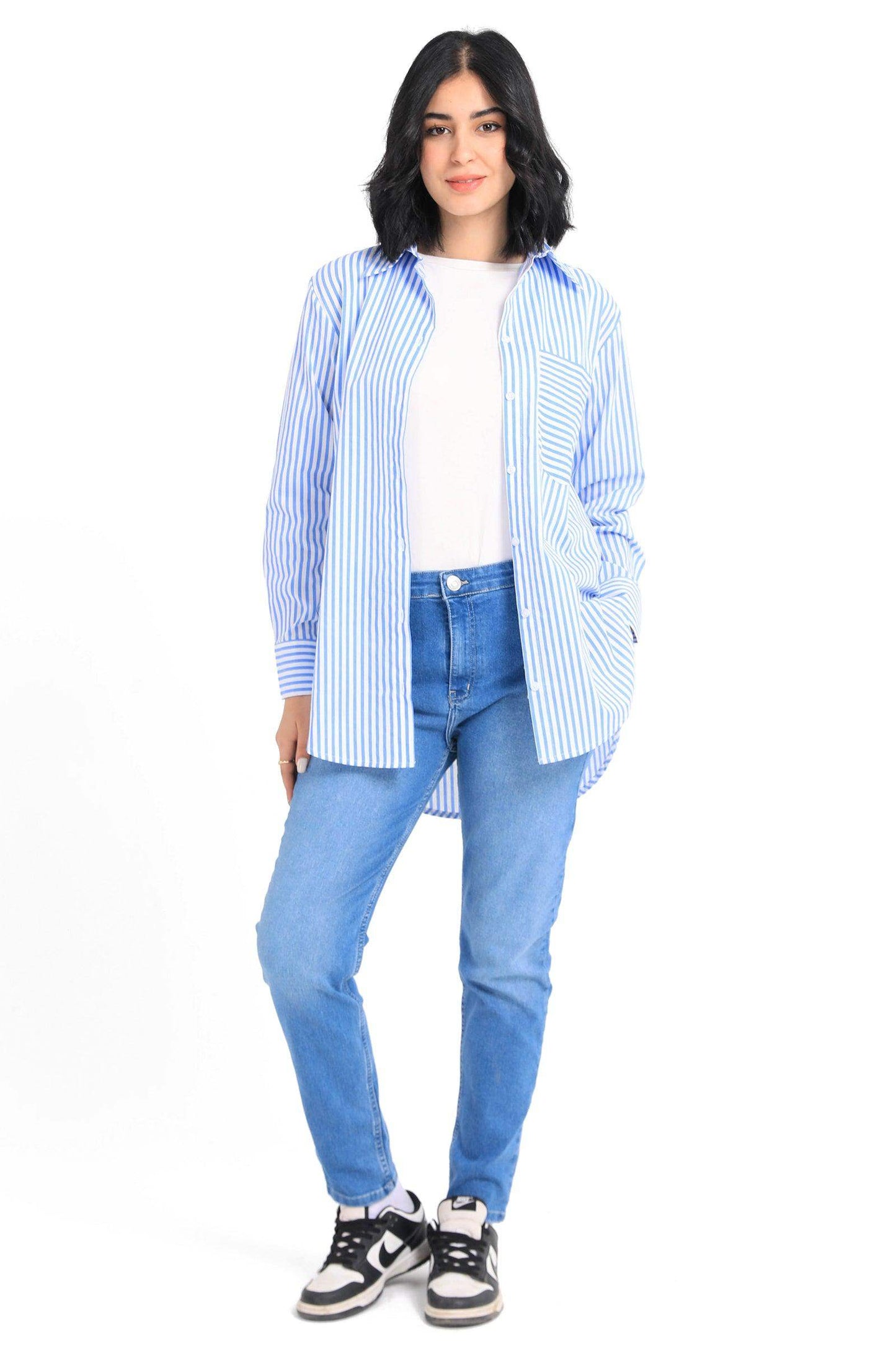 Full Placket Striped Shirt - Carina - ÙƒØ§Ø±ÙŠÙ†Ø§