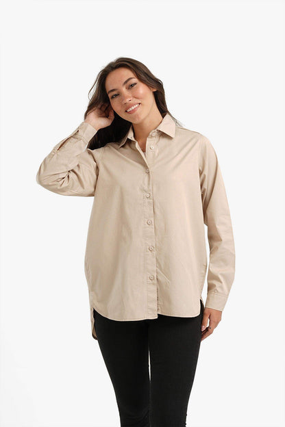 Gabardine Hip Length Shirt - Carina - ÙƒØ§Ø±ÙŠÙ†Ø§