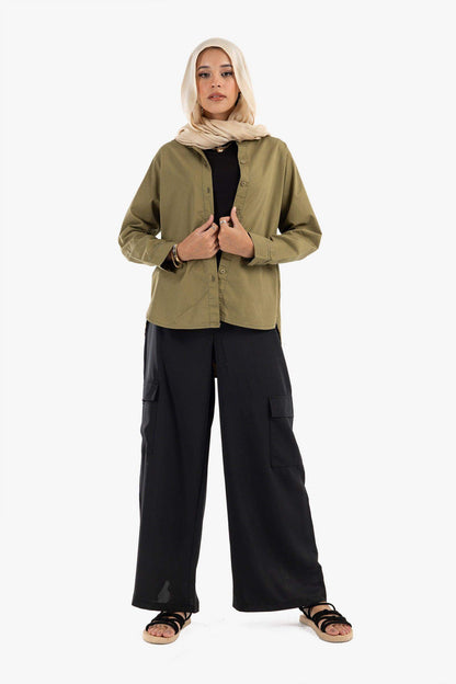 Gabardine Hip Length Shirt - Carina - ÙƒØ§Ø±ÙŠÙ†Ø§