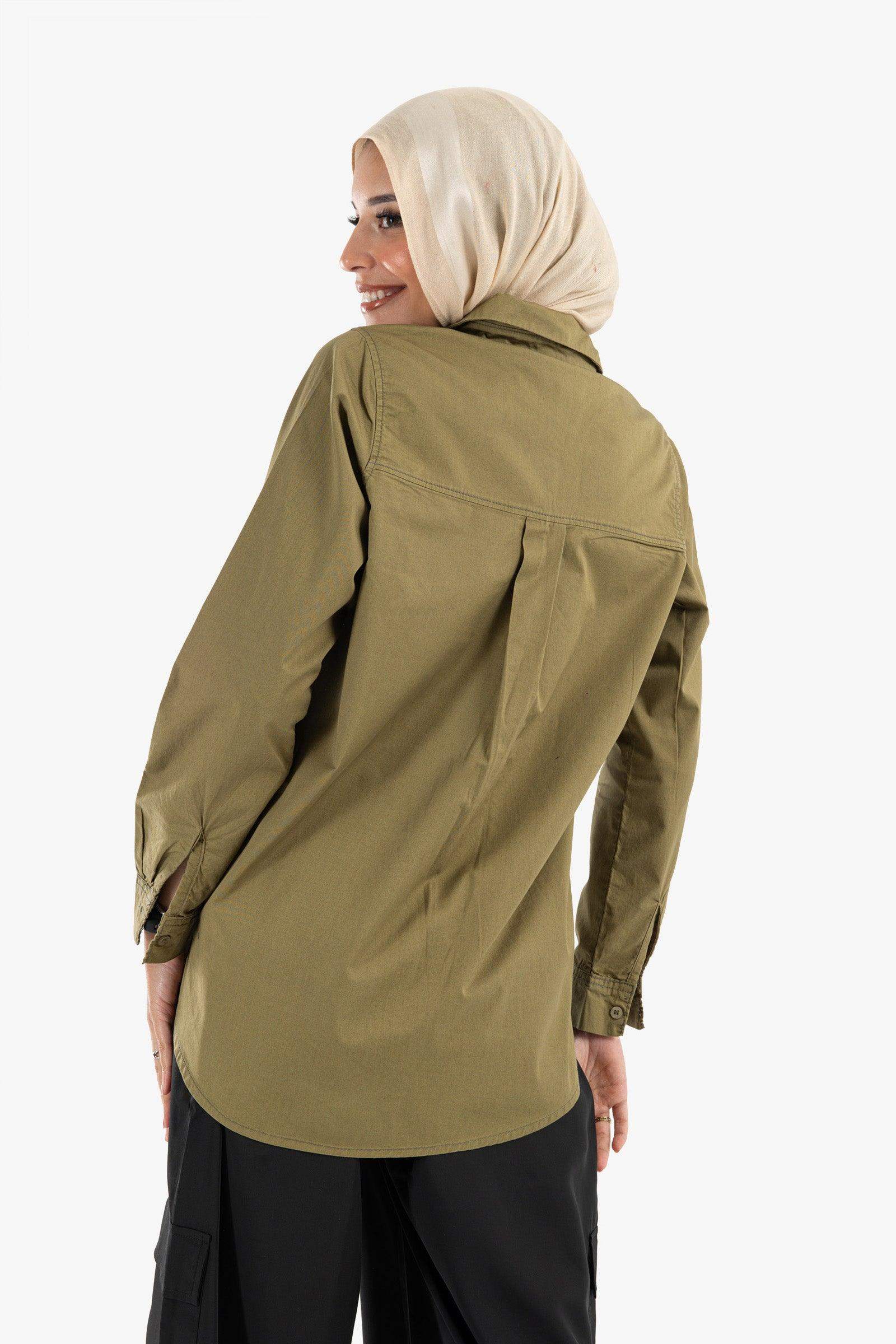 Gabardine Hip Length Shirt - Carina - ÙƒØ§Ø±ÙŠÙ†Ø§