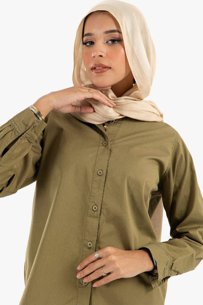 Gabardine Hip Length Shirt - Carina - ÙƒØ§Ø±ÙŠÙ†Ø§