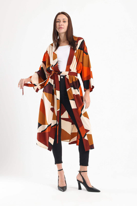 Geometrical Pattern Midi Kimono - Carina - ÙƒØ§Ø±ÙŠÙ†Ø§