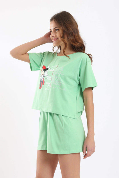 Green Short Sleeves Pyjama Set - Carina - ÙƒØ§Ø±ÙŠÙ†Ø§