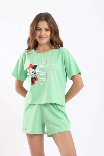 Green Short Sleeves Pyjama Set - Carina - ÙƒØ§Ø±ÙŠÙ†Ø§