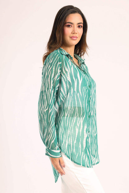 Green Zebra Print Shirt - Carina - ÙƒØ§Ø±ÙŠÙ†Ø§