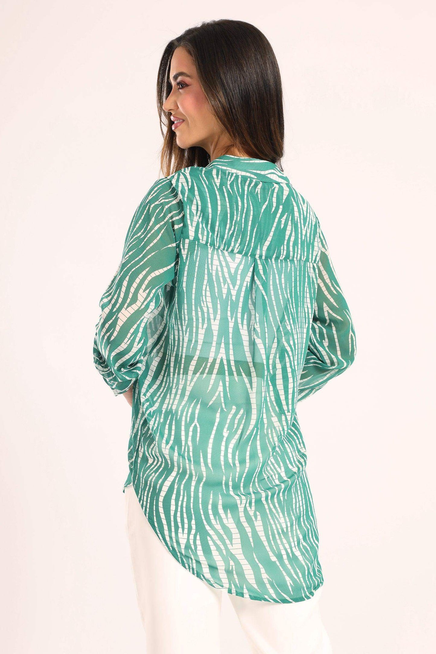 Green Zebra Print Shirt - Carina - ÙƒØ§Ø±ÙŠÙ†Ø§