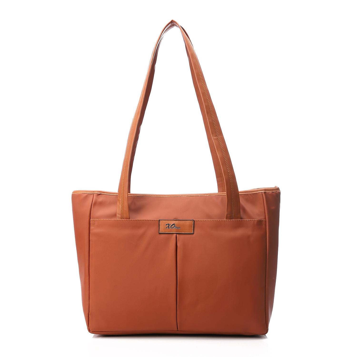 Synthetic Tote bag- Tan