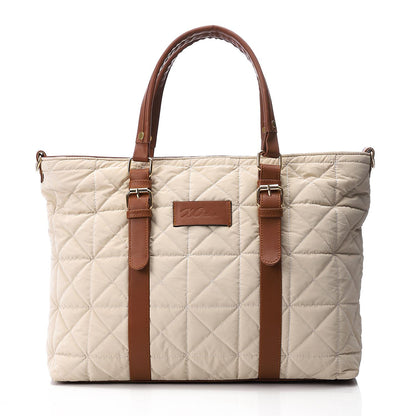 Beige Quilted Shoulder Bag