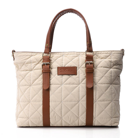 Beige Quilted Shoulder Bag