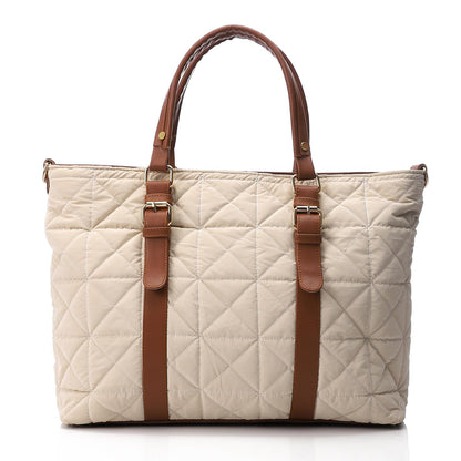 Beige Quilted Shoulder Bag