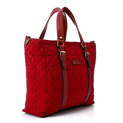 Quilted Deep Red Tote Bag