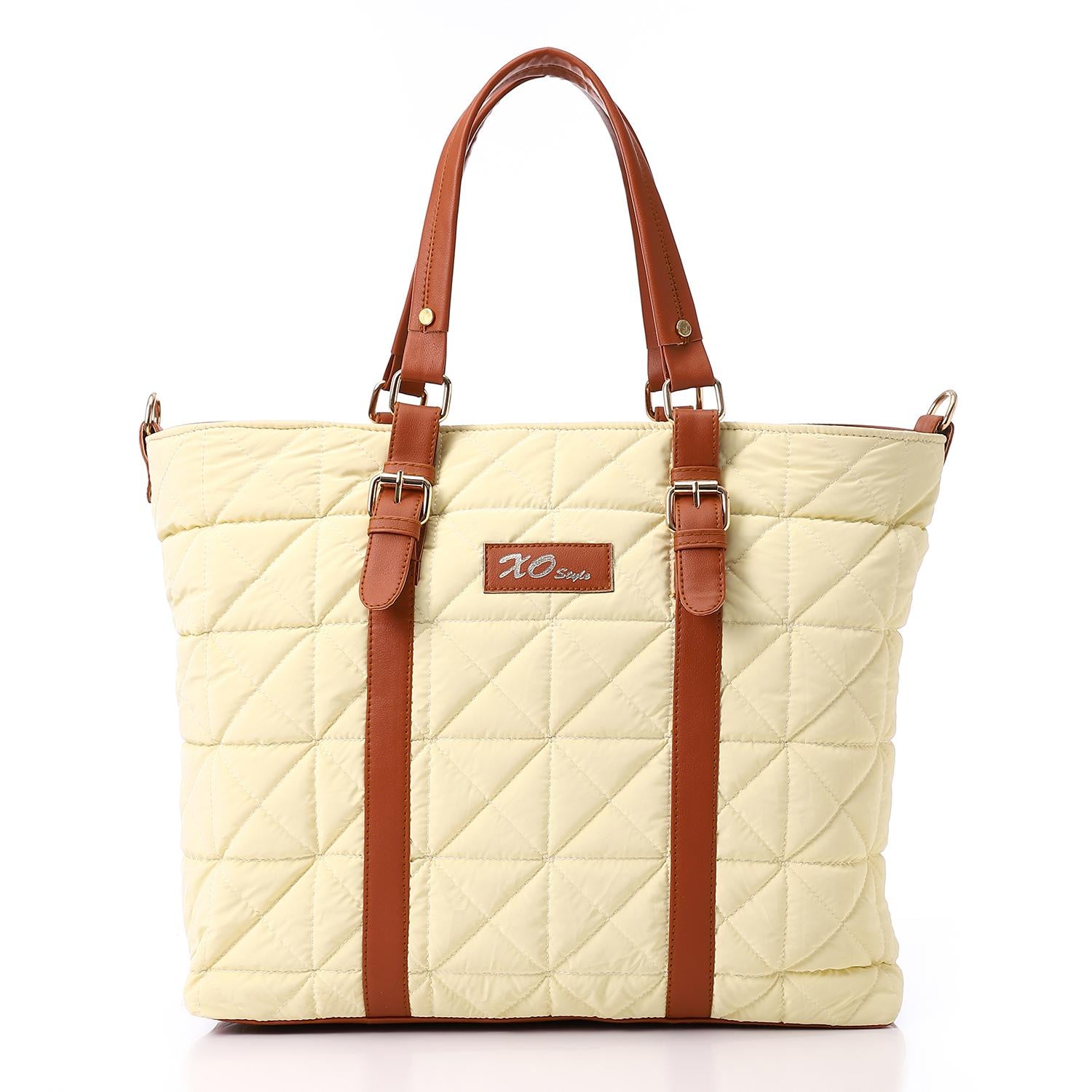 Tote Synthetic Tote Shoulder Bag - Light Yellow