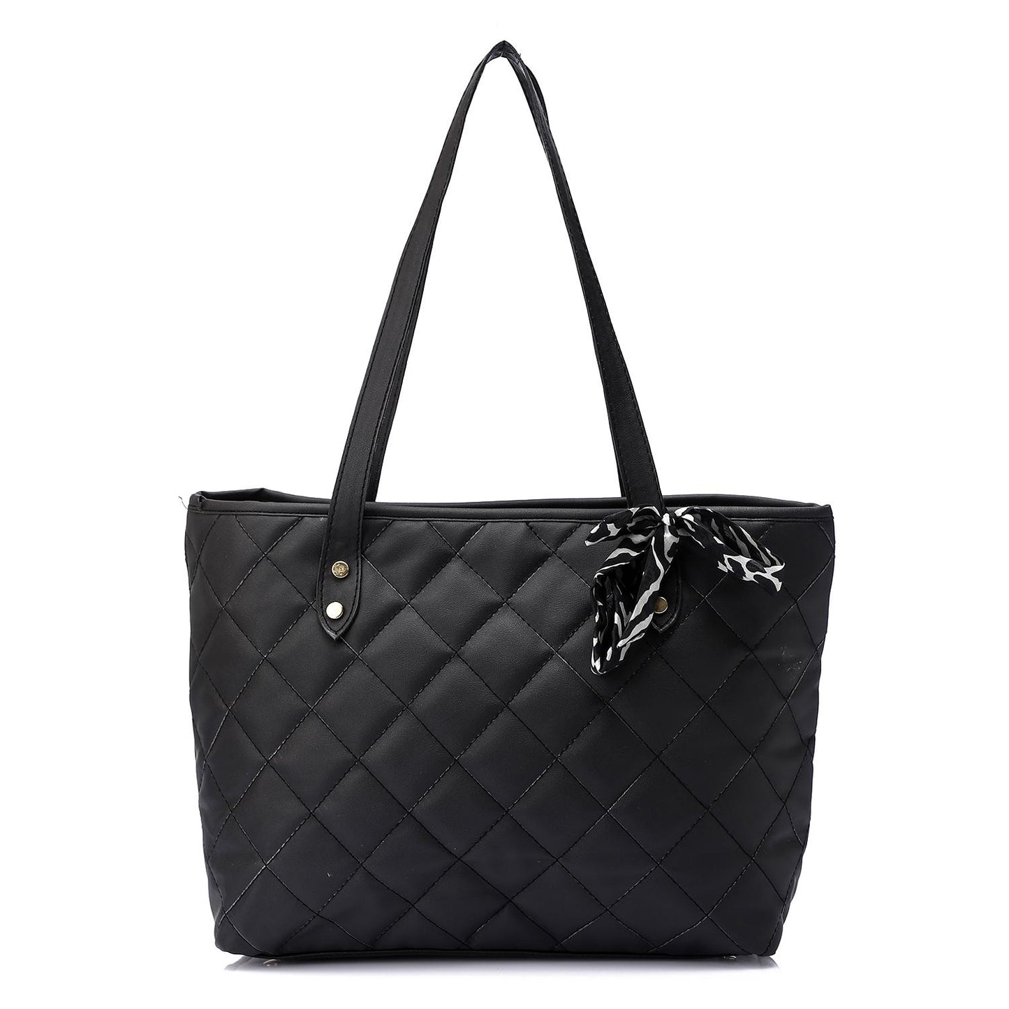 Black Quilted Tote Bag