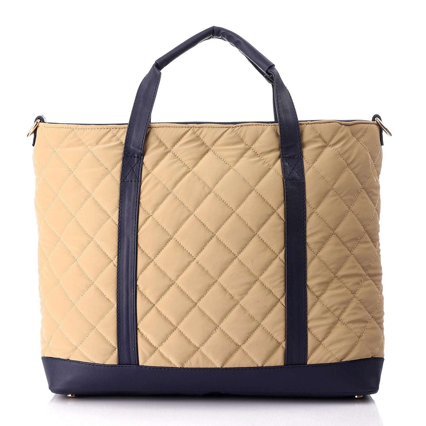 Quilted Beige Tote Bag