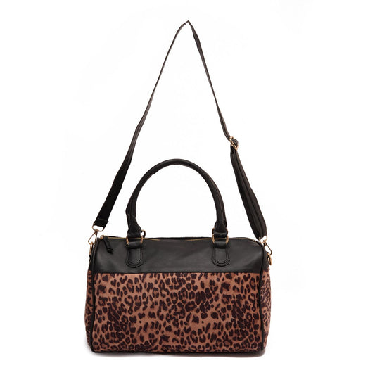 Animal Print Leather Shoulder Bag