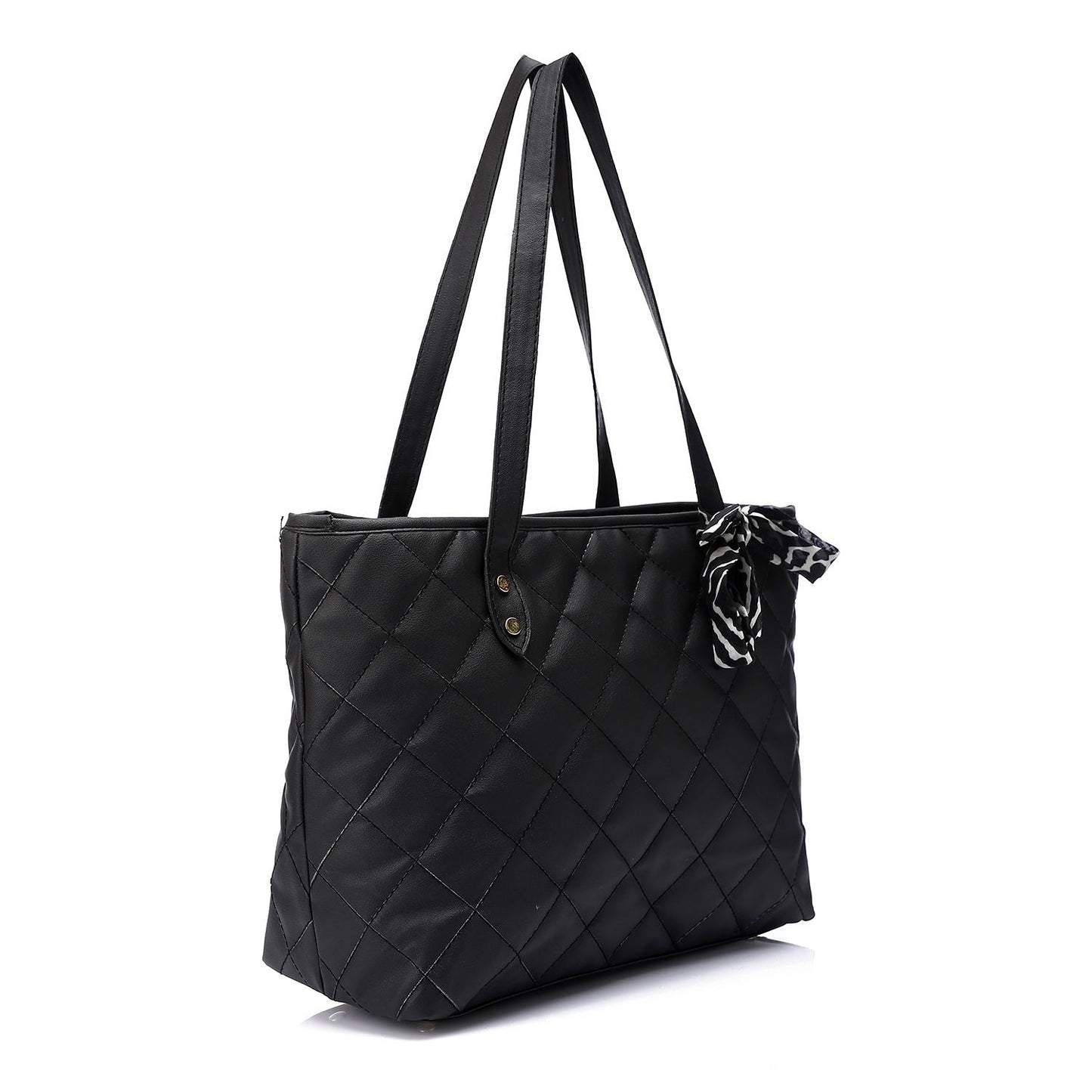 Black Quilted Tote Bag