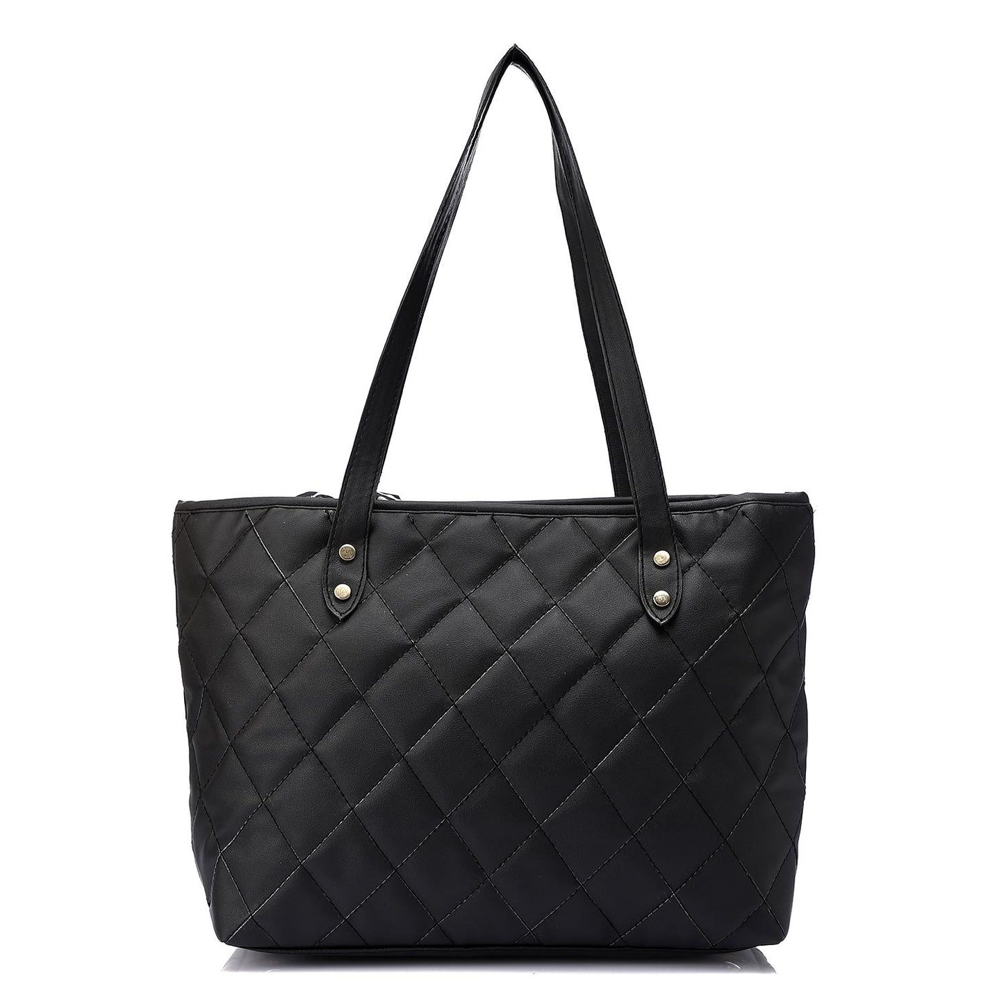 Black Quilted Tote Bag