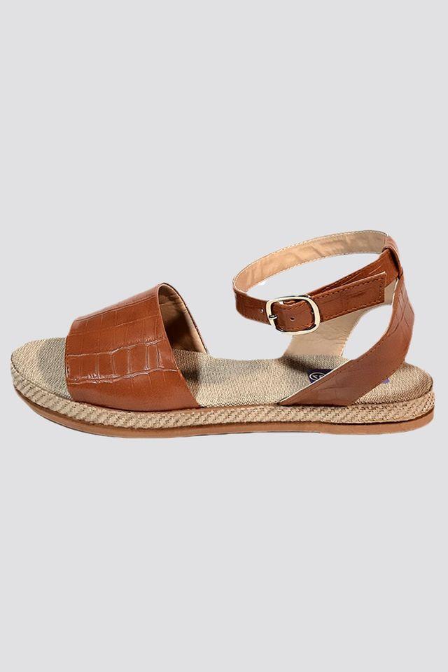 Flocked Leather Sandal