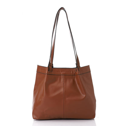 Camel Leather Shoulder Bag