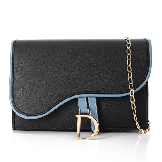 Black Saddle Bag with Blue Accent