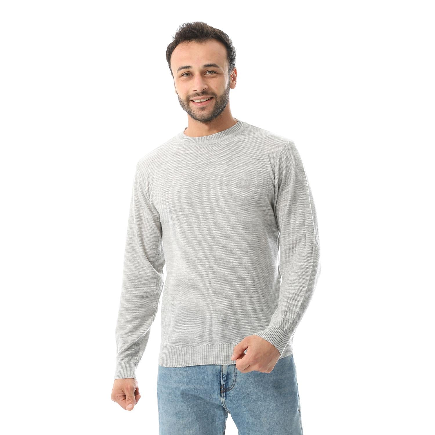 Wool Mélange Sweater - Light Grey