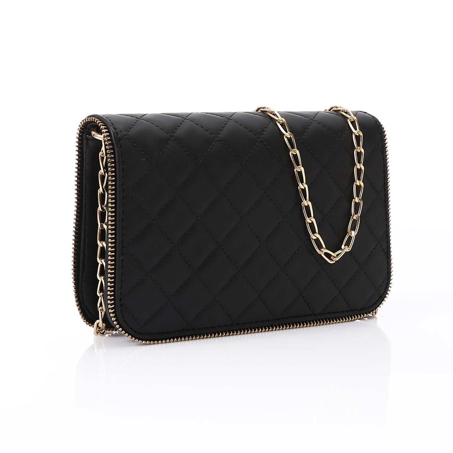 Black Quilted Leather Handback