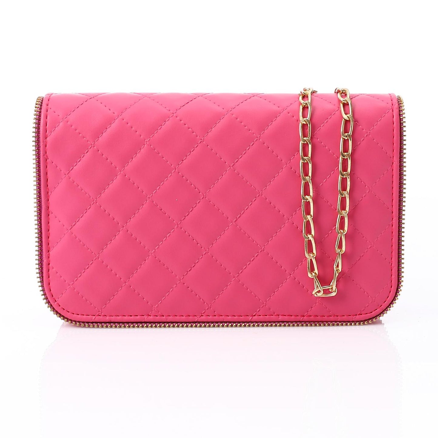 Hot Pink Quilted Classic Handbag