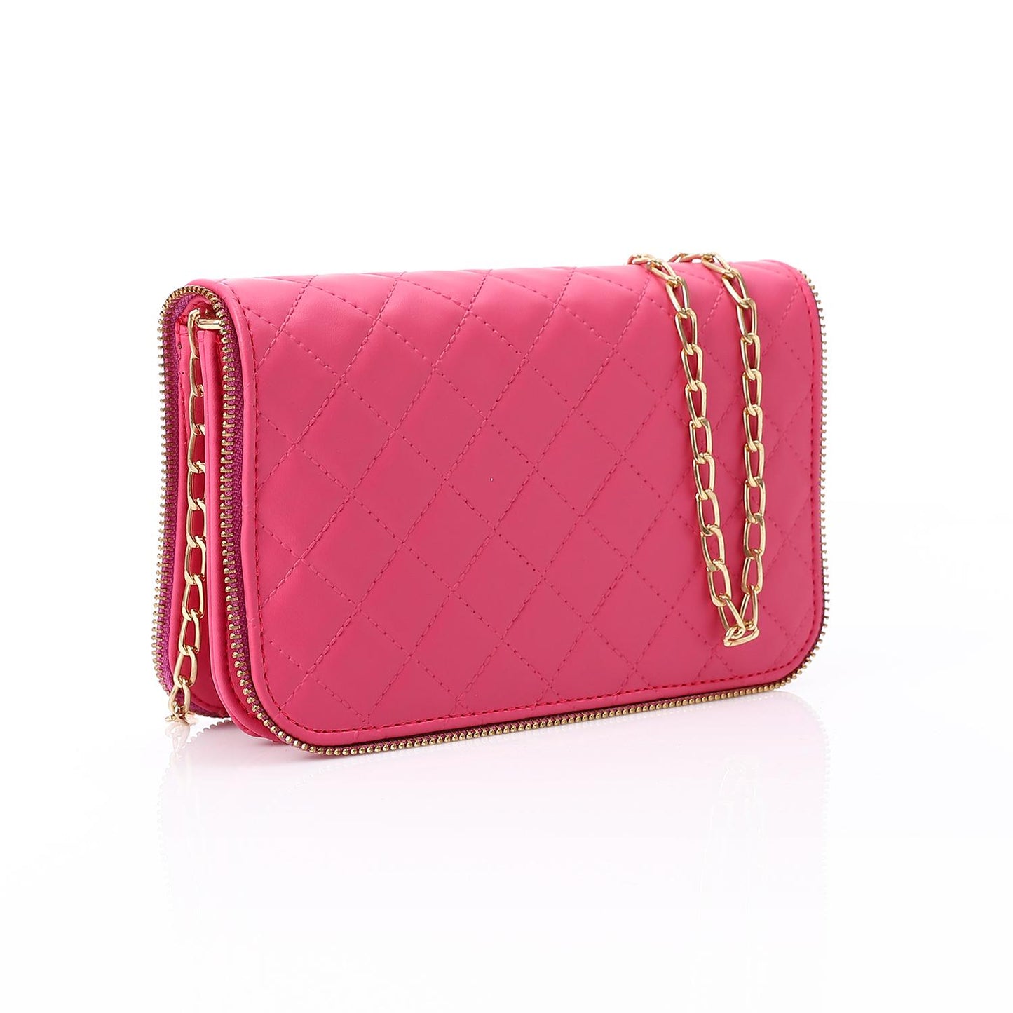 Hot Pink Quilted Classic Handbag