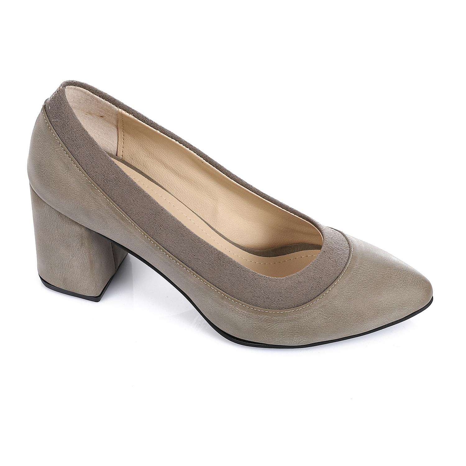 Faux Leather Pumps Wedding High Heels Shoes - Grey