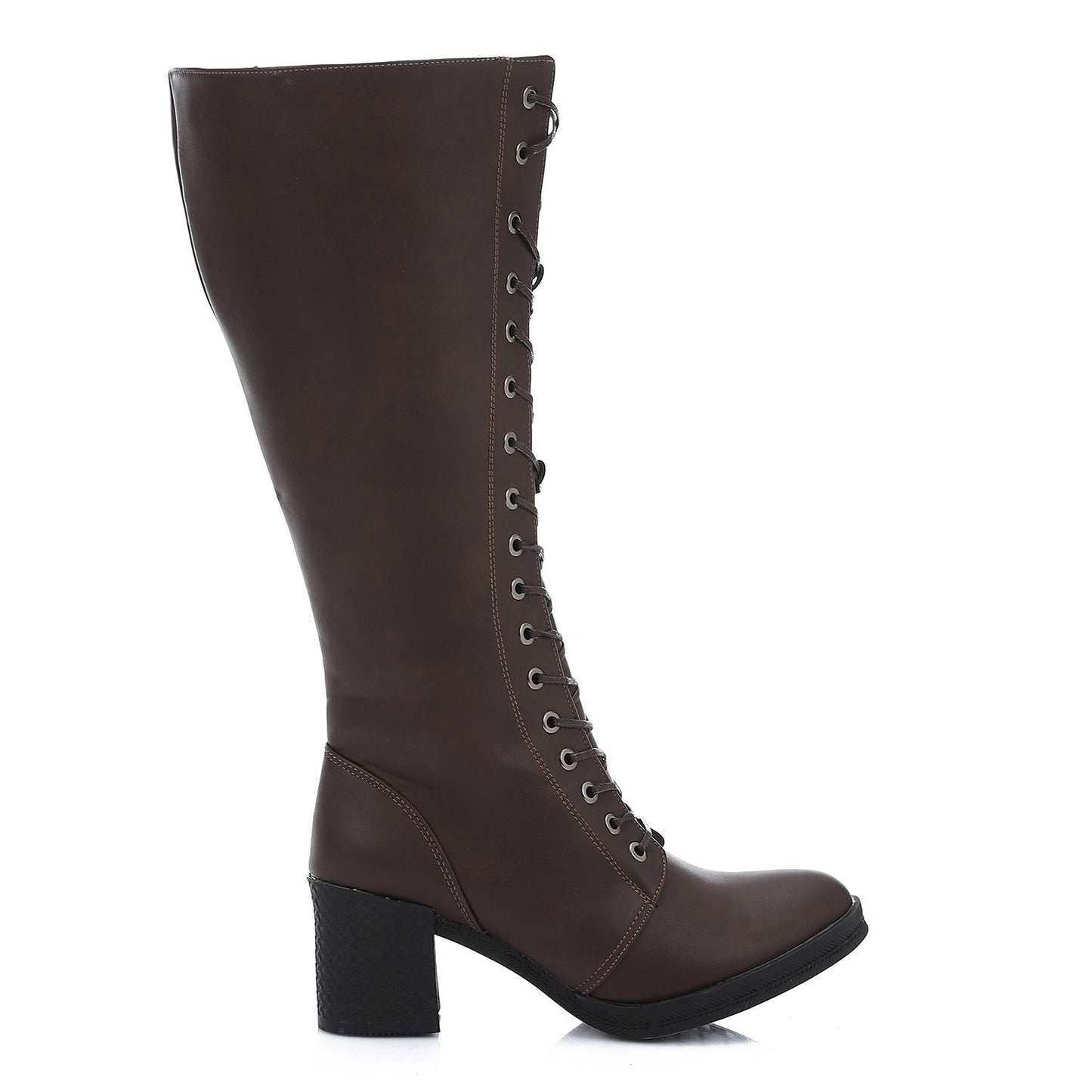 Wide Calf Leather Boot - 7Cm