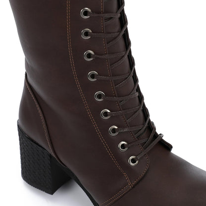 Wide Calf Leather Boot - 7Cm