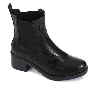 Leather Ankle Boot - Black