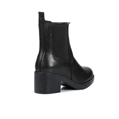 Leather Ankle Boot - Black