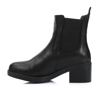 Leather Ankle Boot - Black