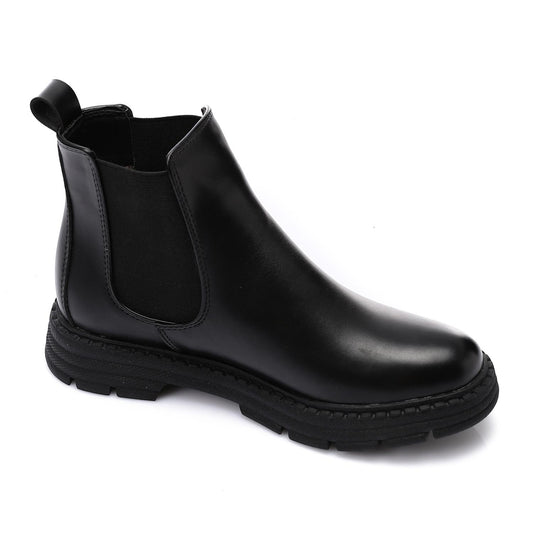 Leather Ankle Chelsea Boot - Black