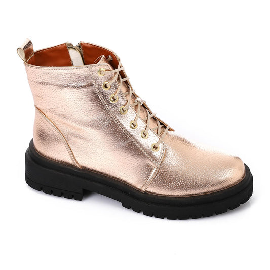 Leather Ankle Boot - Champagne
