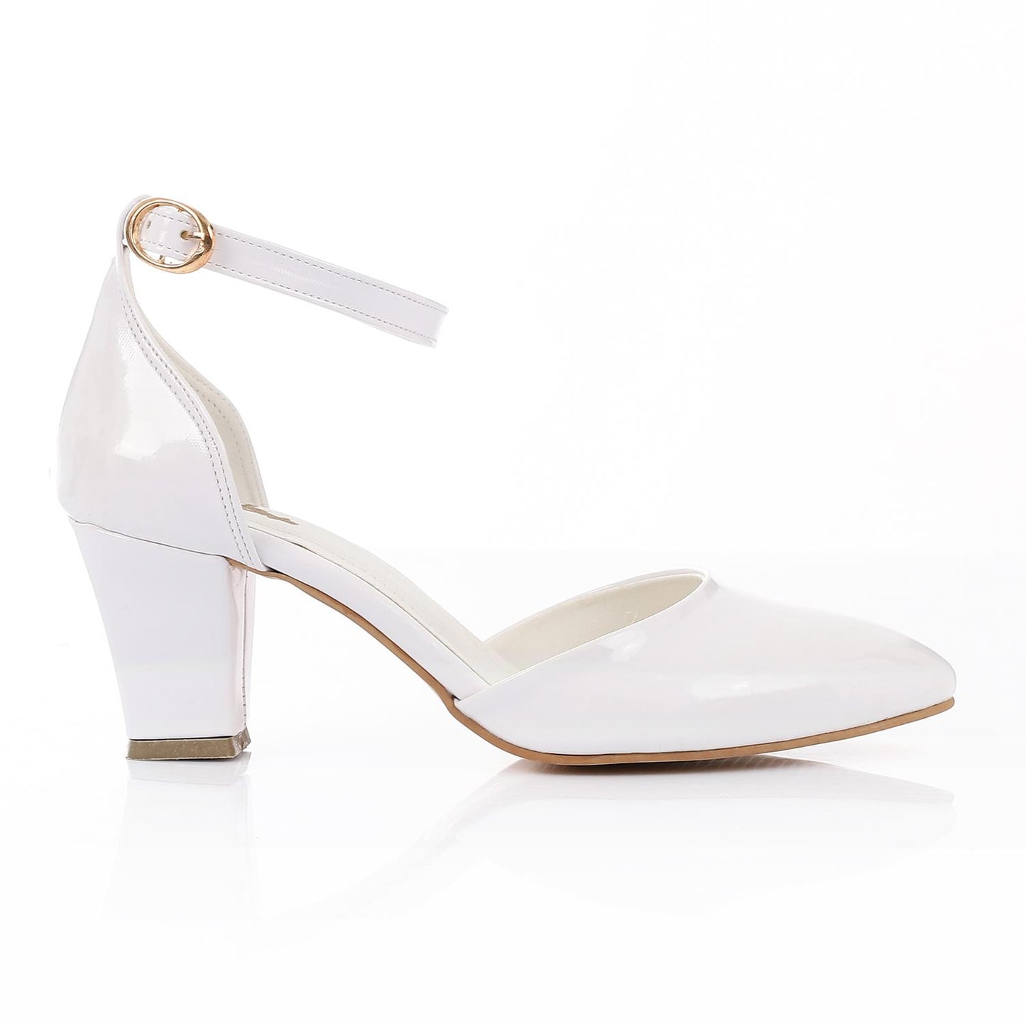 Patent Leather Heeled Shoes - White