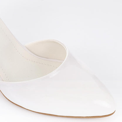 Patent Leather Heeled Shoes - White