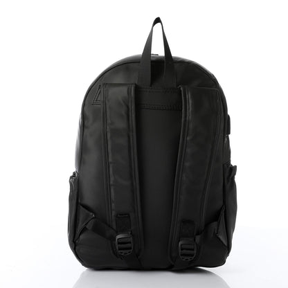 Leather Unisex Backpack - Black