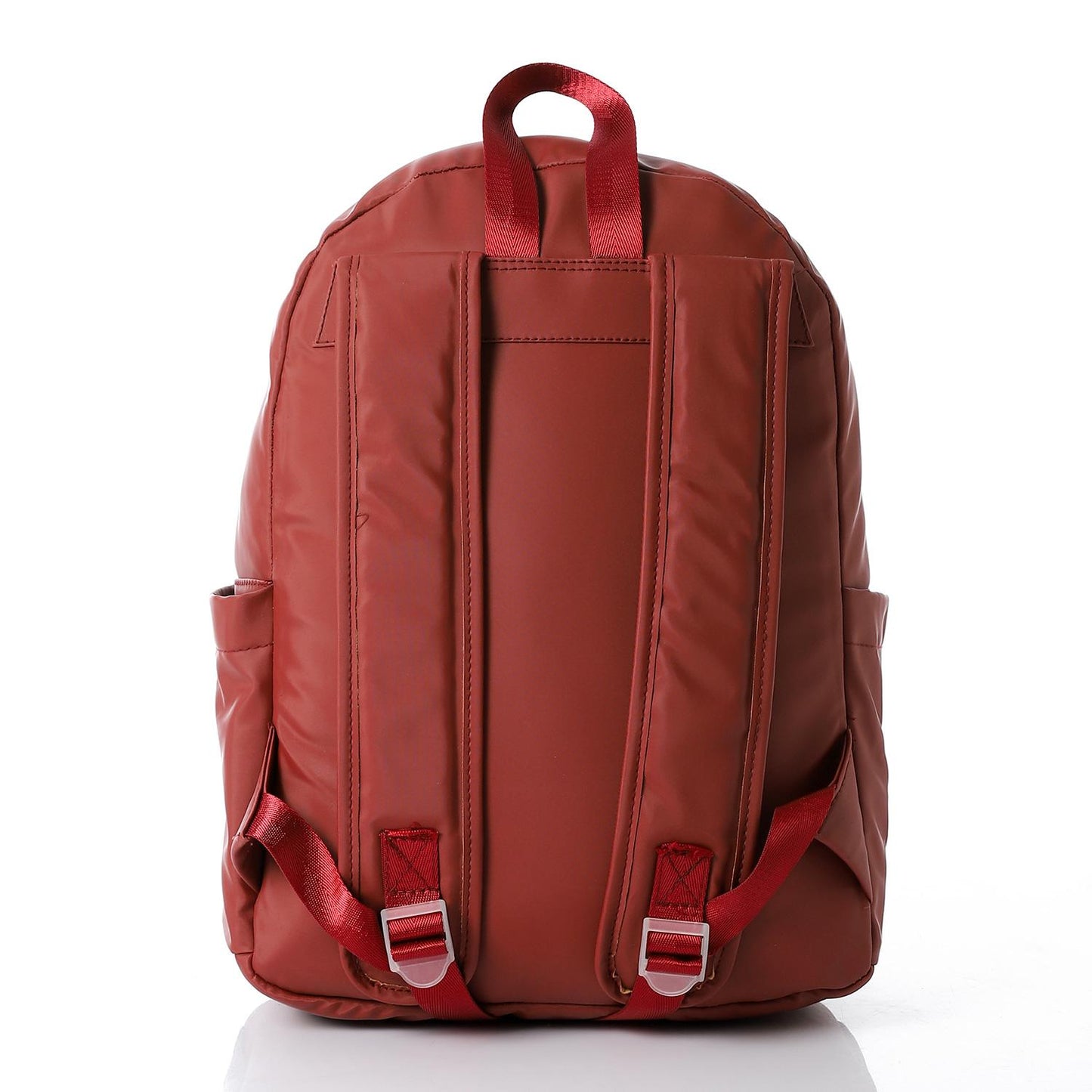Leather Unisex Backpack - Brick Red