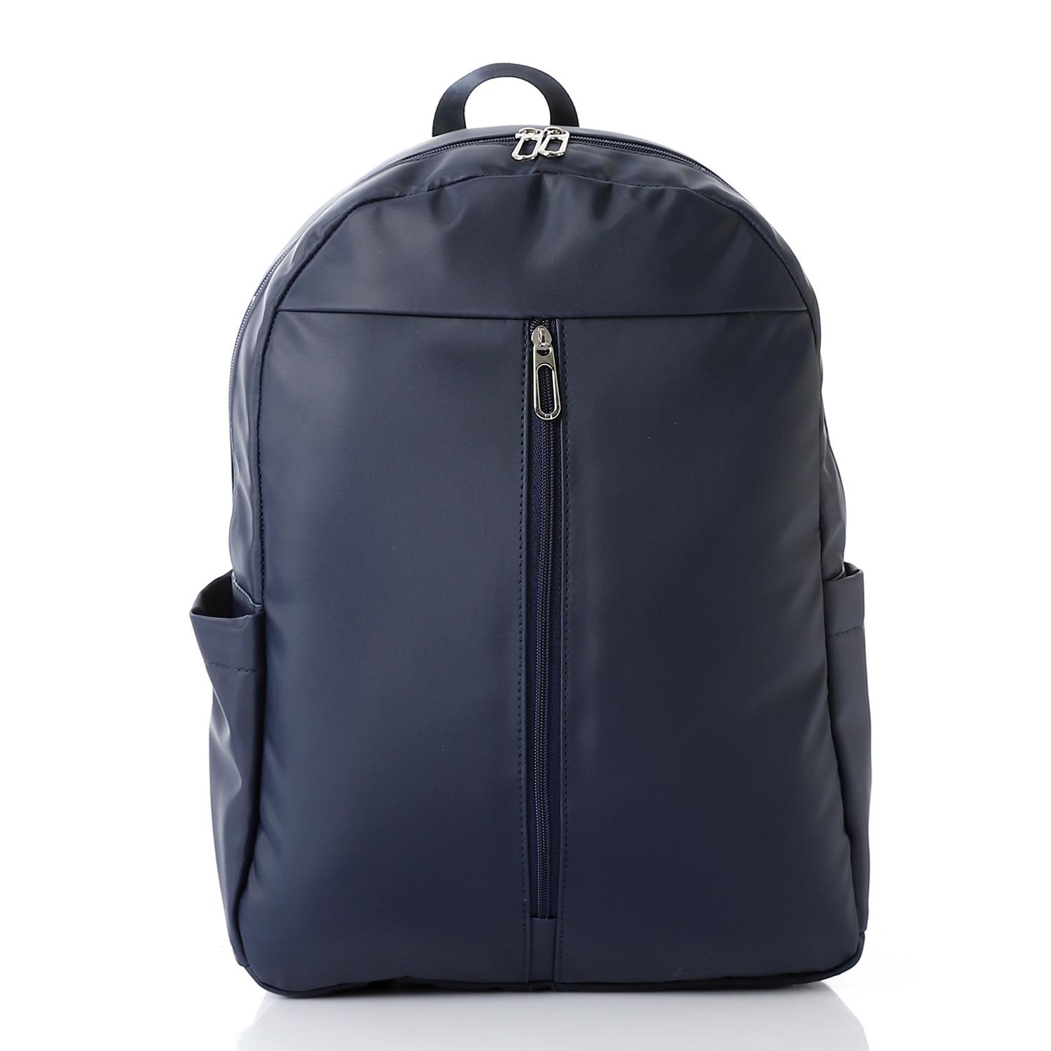 Leather Unisex Backpack - Navy