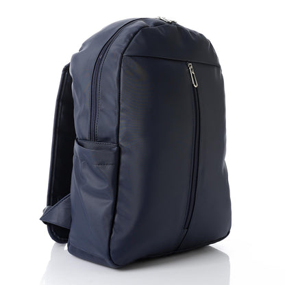 Leather Unisex Backpack - Navy