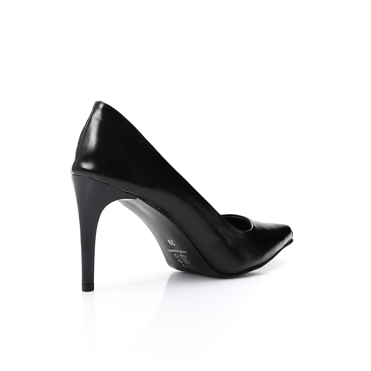 Leather Solid High Heel Pumps – Black