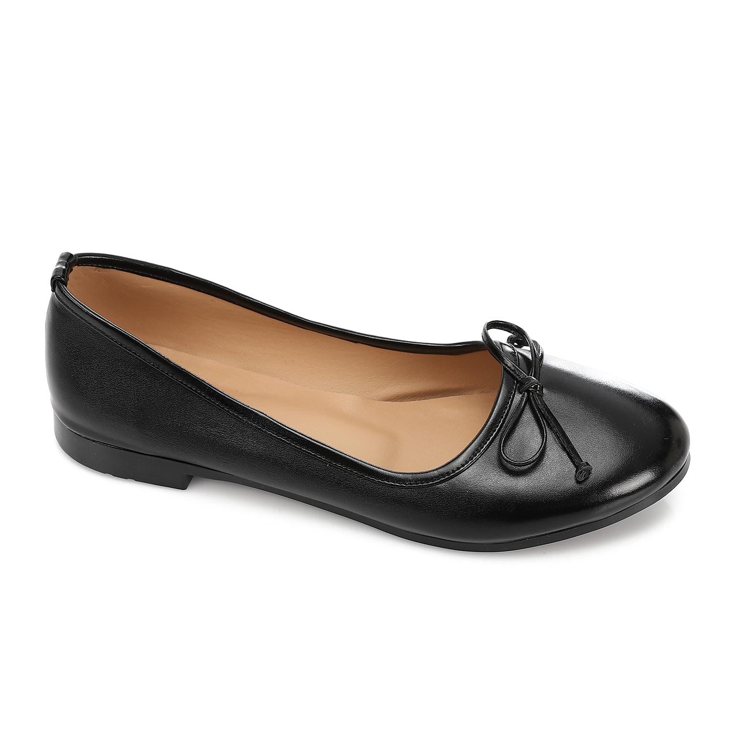 Bow Detail Ballet Flats - Black - 1672